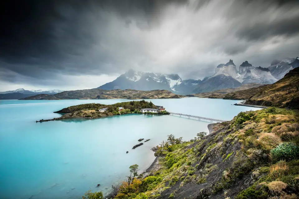 Last light on a distant ice field
