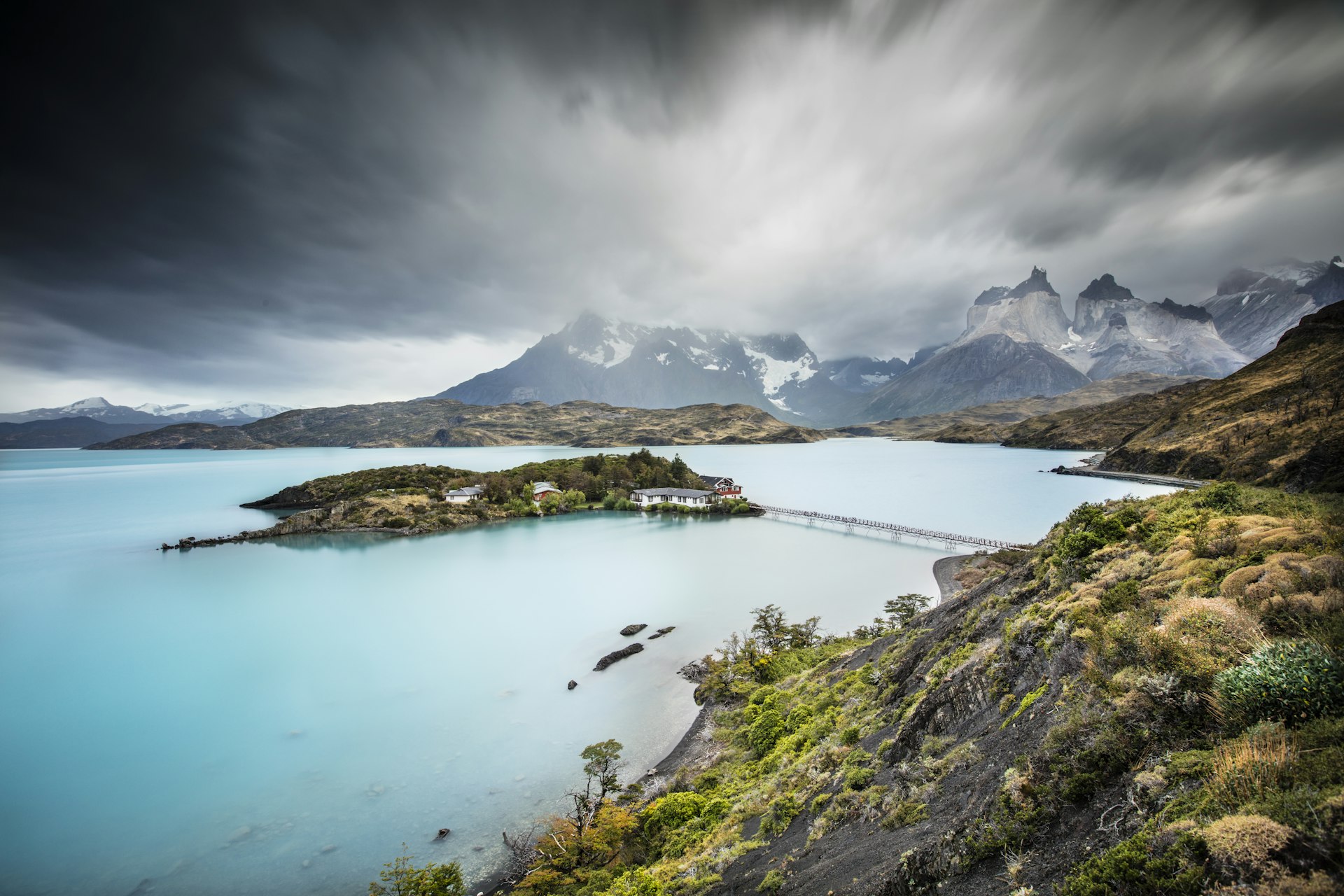Last light on a distant ice field